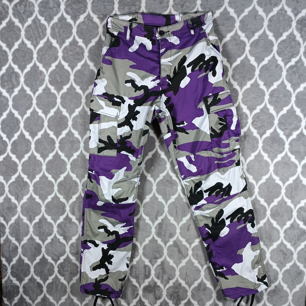 Rothco Camo Cargo Pants Men Size Small Purple Baggy Streetwear BDU